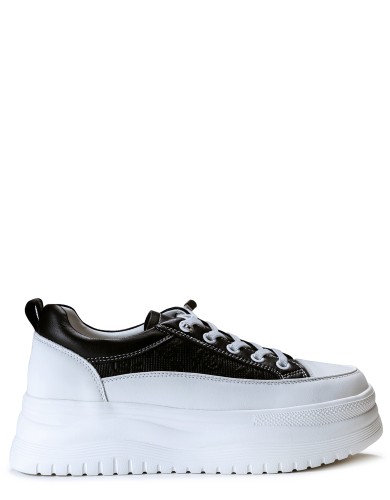 Чорні  шкіряні демісезонні кеди