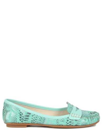 Блакитні шкіряні мокасини