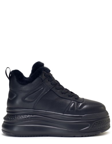 Чорні шкіряні черевики жіночі шкіряні