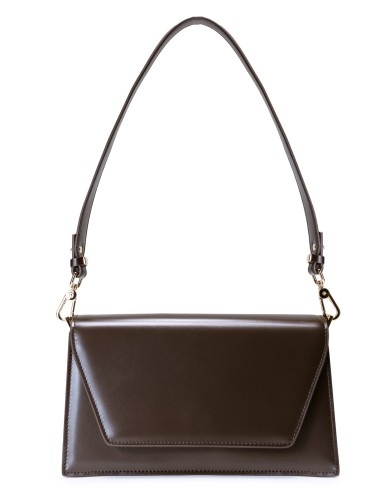 Коричневая кожаная маленькая женская сумка