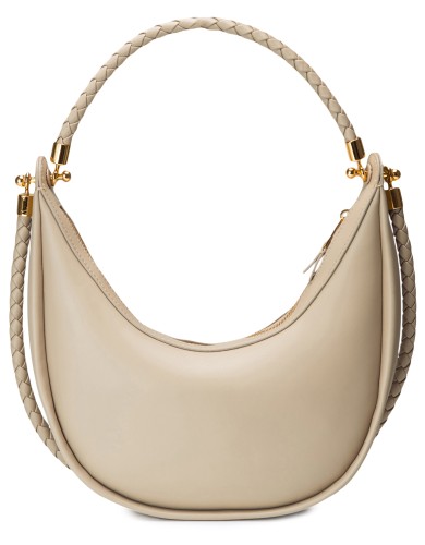 Бежевая кожаная средняя женская сумка