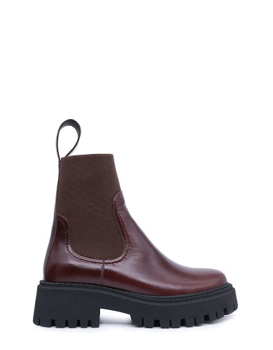 Коричневые кожаные демисезонные ботинки 