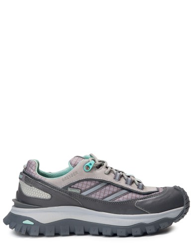 Серые  текстильные демисезонные кроссовки 