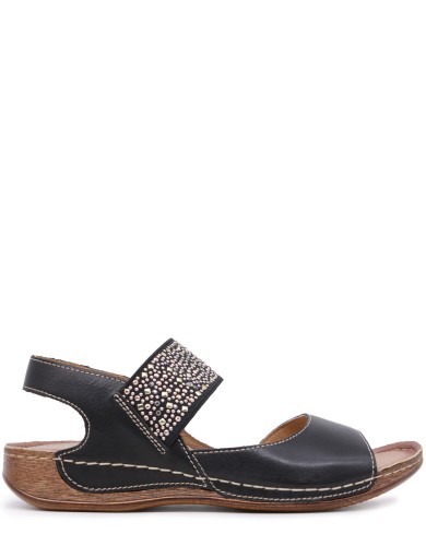 Черные кожаные сандалии