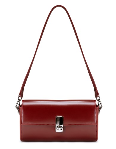 Красная кожаная маленькая женская сумка