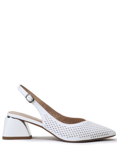 Белые кожаные летние босоножки