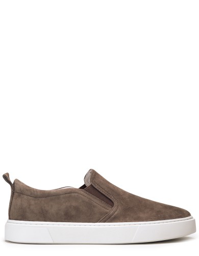 Коричневі  замшеві  демісезонні сліпони 