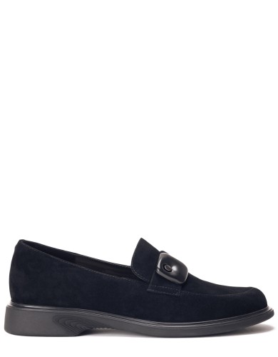 Черные замшевые демисезонные лоферы