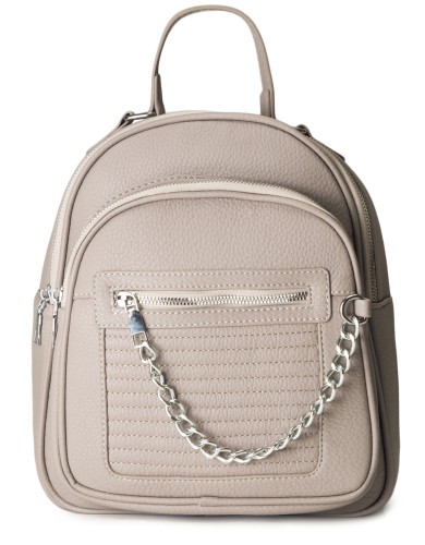 Серый кожаный «эко» рюкзак