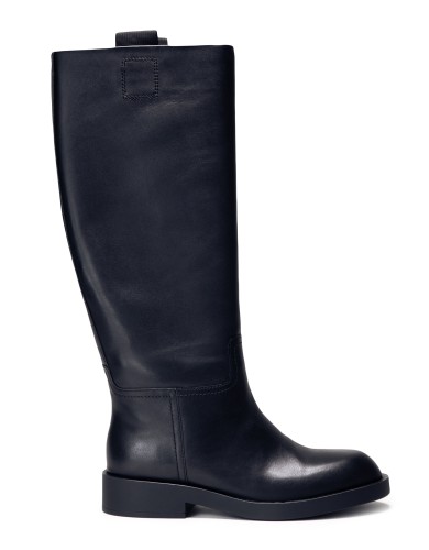 Чорні шкіряні демісезонні чоботи