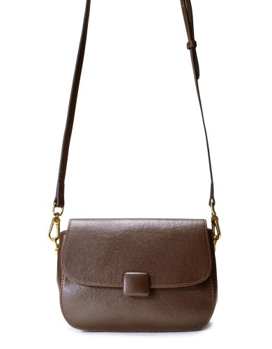 Коричневая кожаная маленькая женская сумка