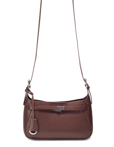 Коричневая кожаная средняя женская сумка