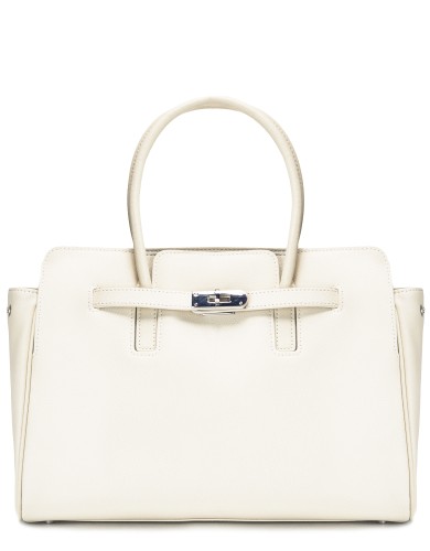 Белая кожаная средняя женская сумка