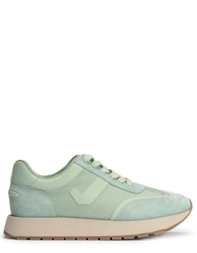 Зелені шкіряні  демісезонні кросівки