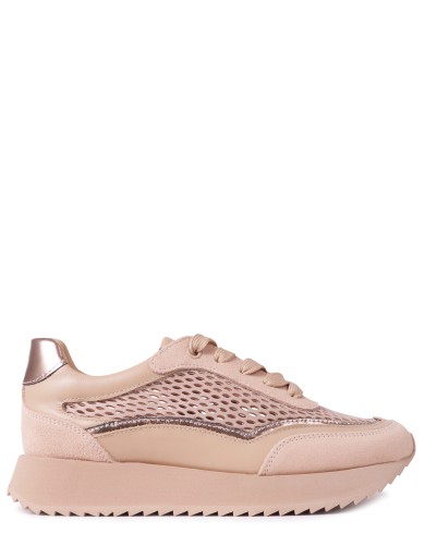 Бежевi шкіряні  літні  кросівки 