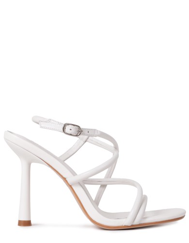 Белые кожаные летние босоножки