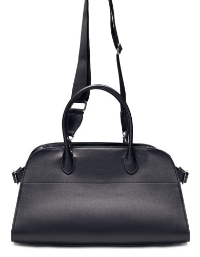 Черная кожаная большая женская сумка