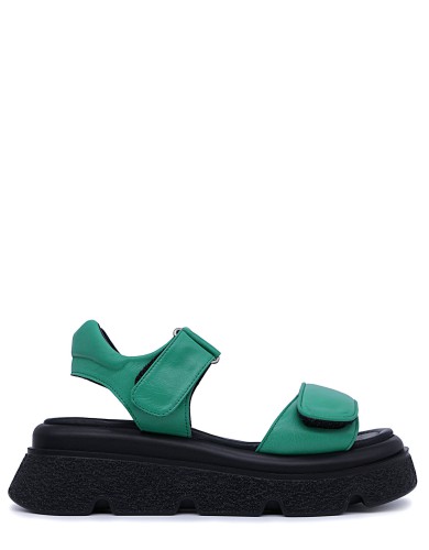 Зеленые кожаные сандалии