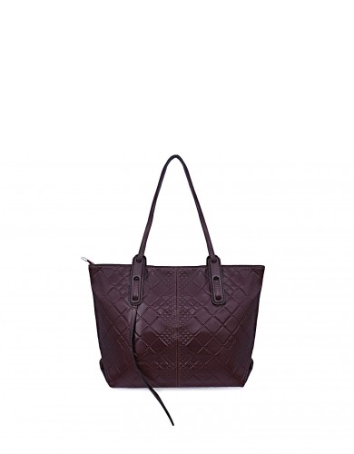 Бордовая кожаная большая сумка