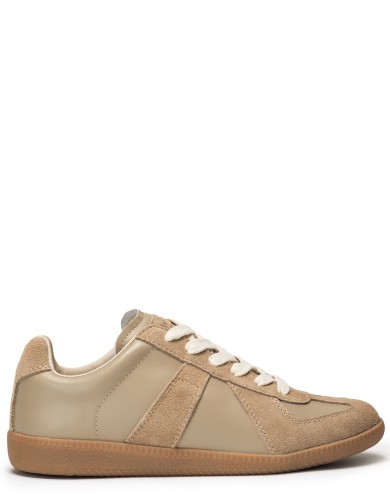 Бежевые кожаные демисезонные  кеды