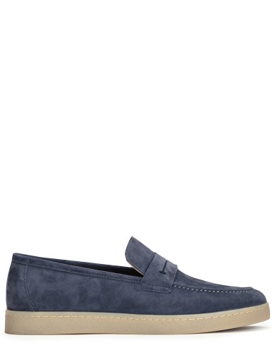 Сині  замшеві  демісезонні лофери