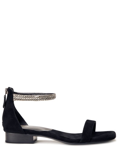 Черные замшевые летние босоножки