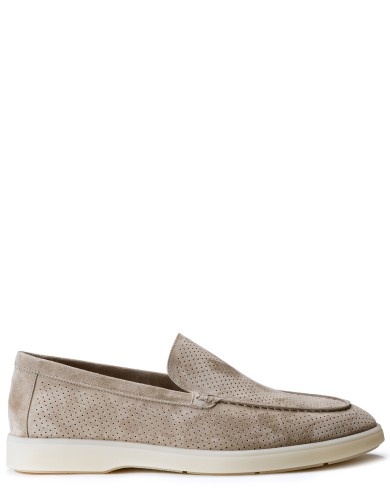 Бежевi замшеві  літні  лофери