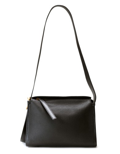 Черная кожаная средняя женская сумка