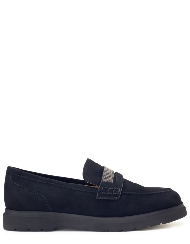 Чорні  замшеві  демісезонні  лофери