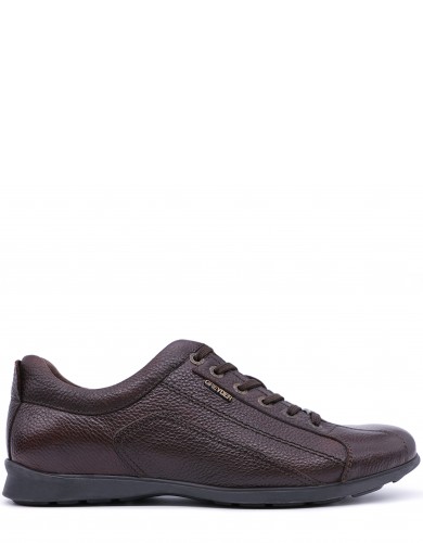 Коричневі  шкіряні демісезонні  кросівки