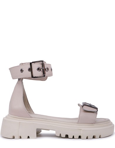 Бежевые кожаные сандалии