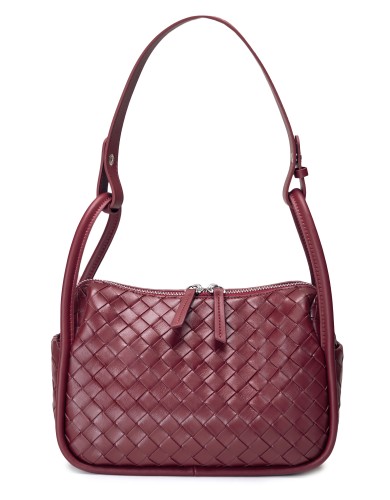 Красная кожаная средняя женская сумка