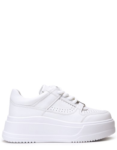 Белые кожаные летние кеды