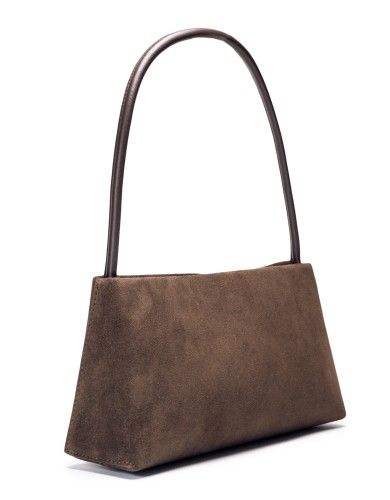 Коричнева замшева маленька сумка