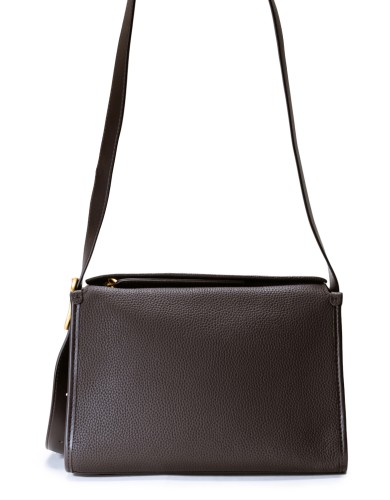 Коричневая кожаная средняя женская сумка