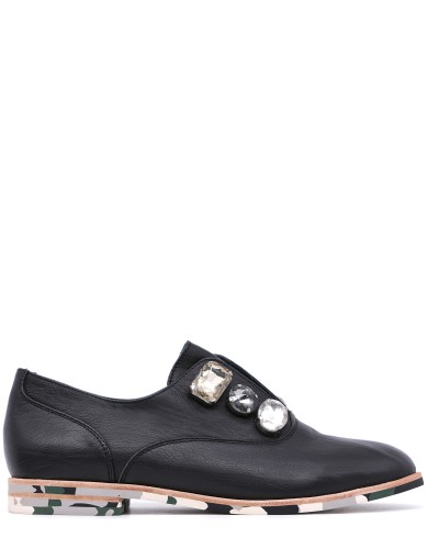 Черные кожаные демисезонные  туфли