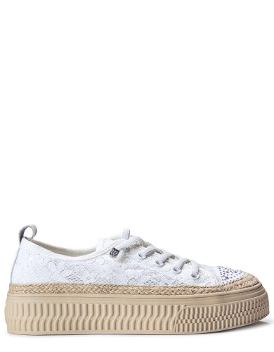 Белые текстильные летние кеды