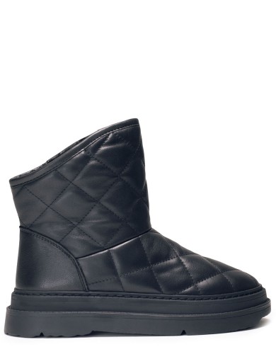 Чорні  шкіряні зимові уггі 