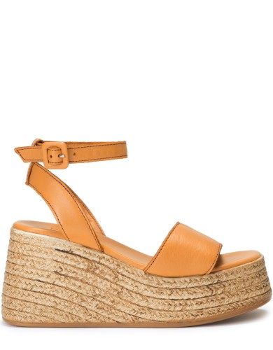 Коричневые кожаные летние босоножки