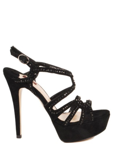 Черные замшевые летние босоножки 