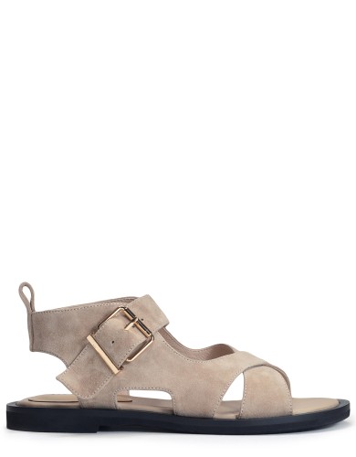 Бежевi замшеві  літні  сандалі