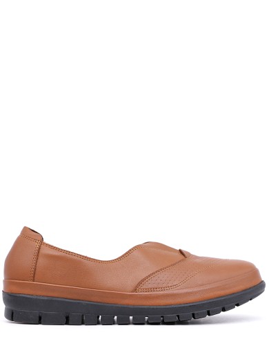 Рыжие кожаные демисезонные туфли