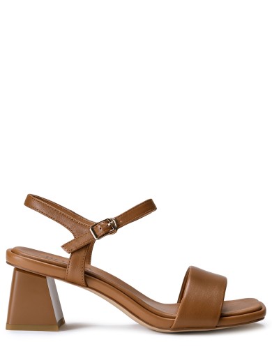 Коричневі  шкіряні літні  босоніжки