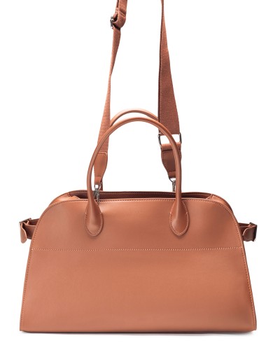 Рыжая кожаная большая женская сумка