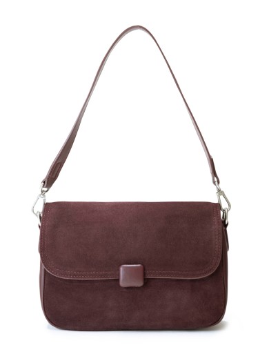 Бордовая кожаная средняя женская сумка