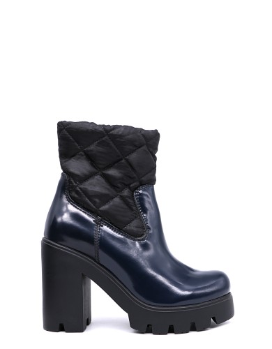 Синие кожаные демисезонные ботинки 