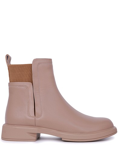 Бежевые кожаные демисезонные ботинки 