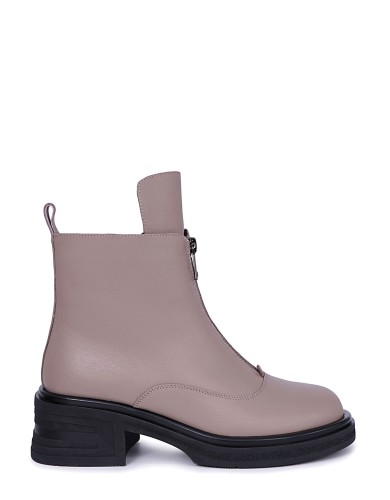 Бежевi шкіряні зимові черевики 