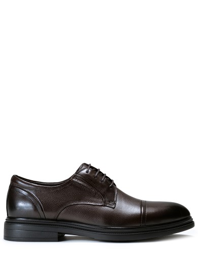 Коричневые кожаные демисезонные туфли