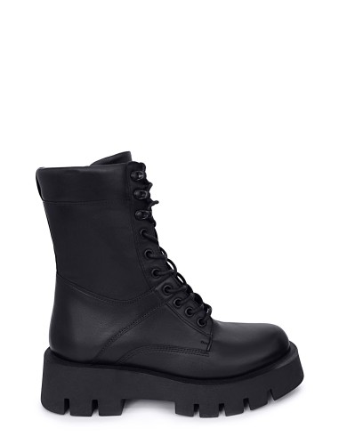 Черные кожаные демисезонные ботинки 